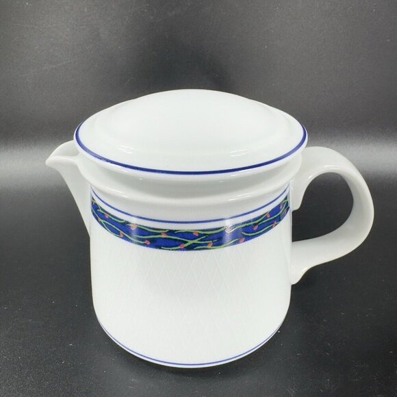 Dansk New Scandia Porcelain Trellis Floral Sugar And Creamer Blue White Set 2 - Picture 12 of 14